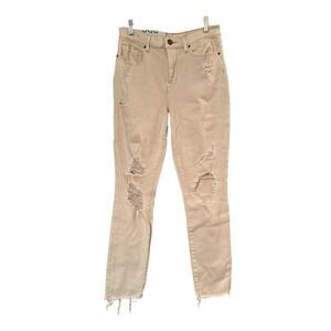 BDG Urban Outfitters Women's Twig Crop High Rise Ripped Jeans Size 28 Cream NWT